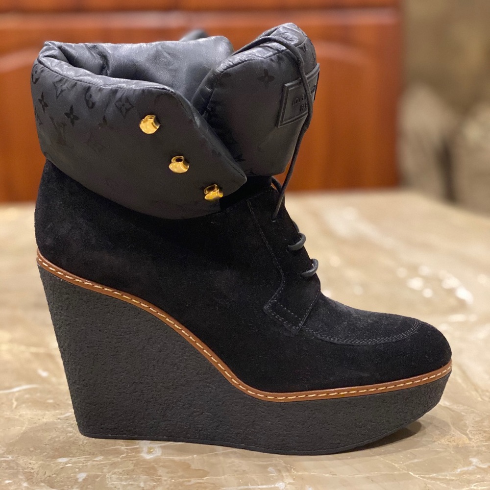 Louis Vuitton puffy wedge boots